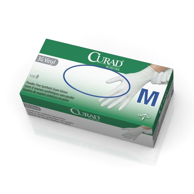 Curad 3G White Vinyl Exam Gloves