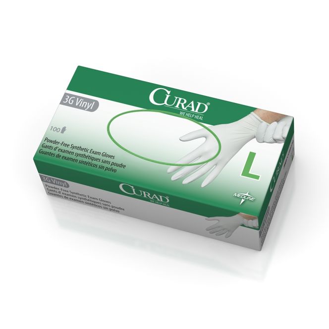 Curad 3G White Vinyl Exam Gloves